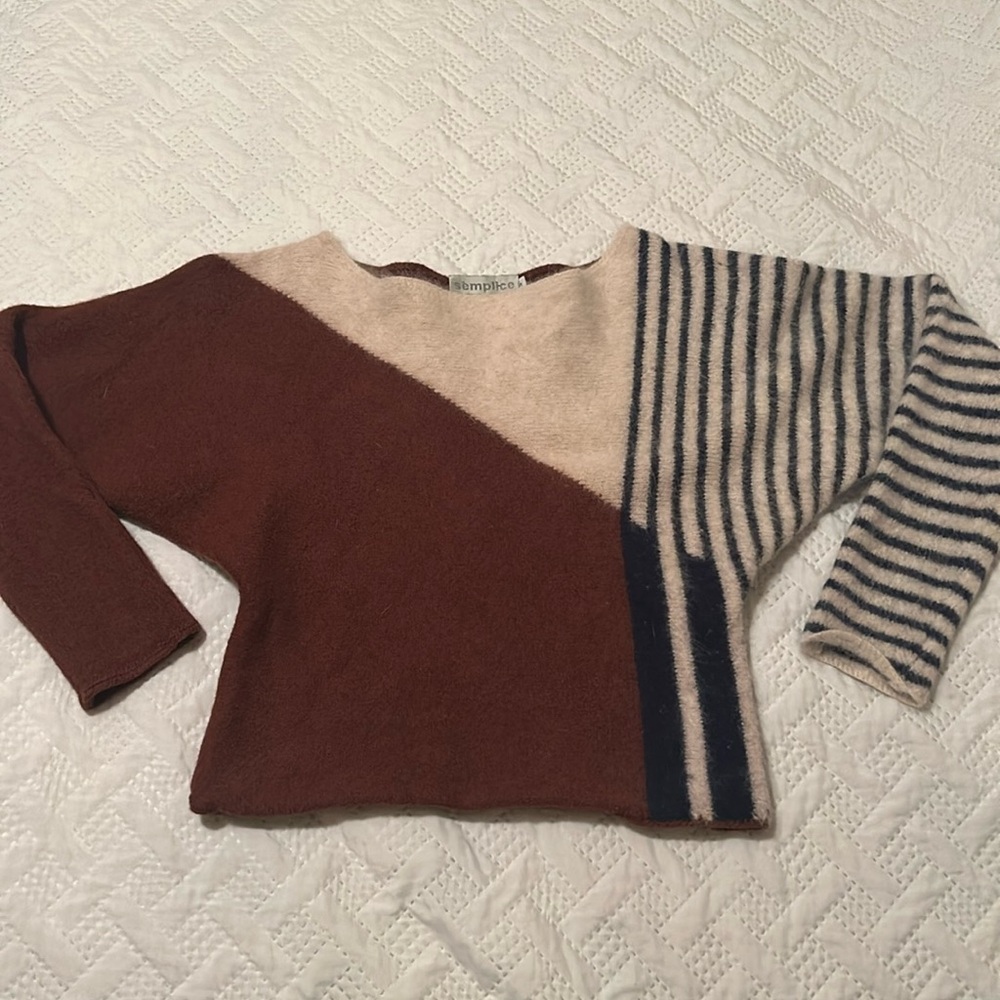 semplice Wool Blend Dolman Sleeve Sweater
